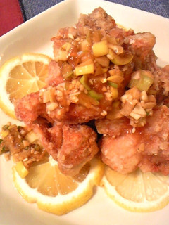 今日の晩御飯!鷄唐揚げ&薬味ソース-レシピのメイン写真