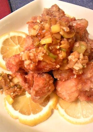 今日の晩御飯！鷄唐揚げ＆薬味ソース-レシピのメイン写真