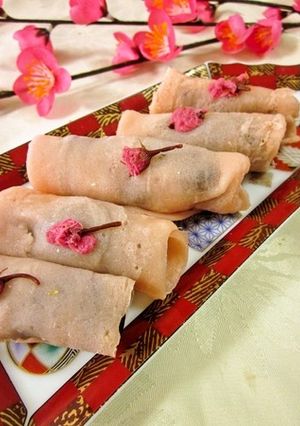 もちもちロールで♡桜餅風(関東風）-レシピのメイン写真