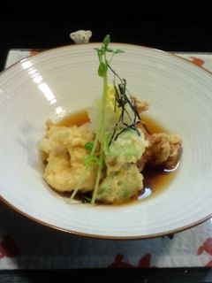 鶏と海老・アボガドの揚げ出し♪-レシピのメイン写真