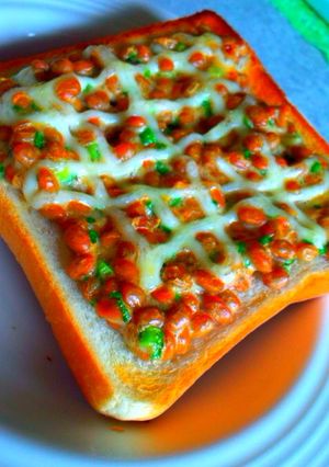 ネギ味噌マョ納豆トースト-レシピのメイン写真