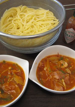絶品☆とろーりトマト味　つけ麺パスタ-レシピのメイン写真