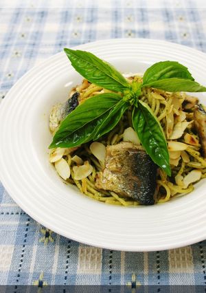 * 秋刀魚のバジルパスタ♪-レシピのメイン写真