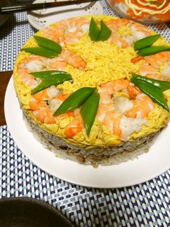 大好物☆ちらし寿司☆押し寿司ケーキ☆-レシピのメイン写真