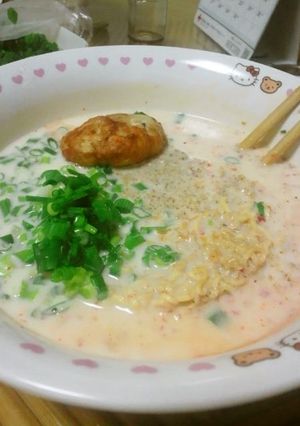 【ひとりごはん】ピリ辛豆乳チキンラーメン-レシピのメイン写真