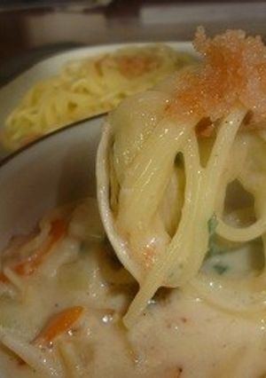 つけ麺で～明太子クリームパスタ-レシピのメイン写真