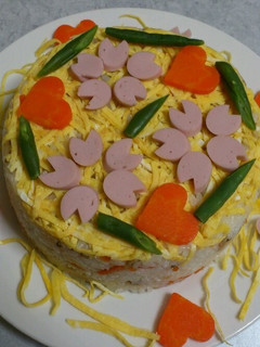 ひなまつりに!ちらし寿司ケーキ-レシピのメイン写真