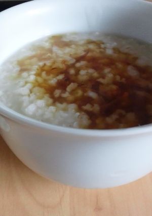 炊飯器で押麦のおかゆ（かつお餡かけ）-レシピのメイン写真