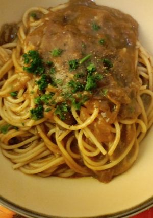 残ったビーフシチューで濃厚スパゲティ-レシピのメイン写真