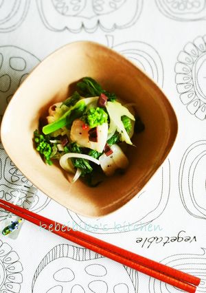 菜の花と新玉葱でホタテのフレッシュマリネ-レシピのメイン写真