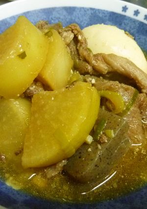 牛すじ肉と大根、こんにゃくの甘辛煮-レシピのメイン写真