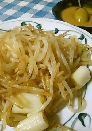 ノンオイルおつまみ★もやしとネギの塩炒め-レシピのメイン写真