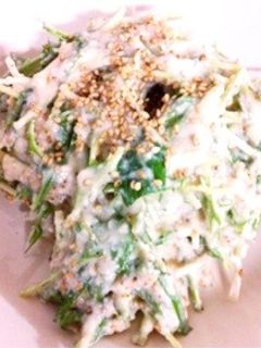 簡単&美味い!水菜のごま和えサラダ☆-レシピのメイン写真