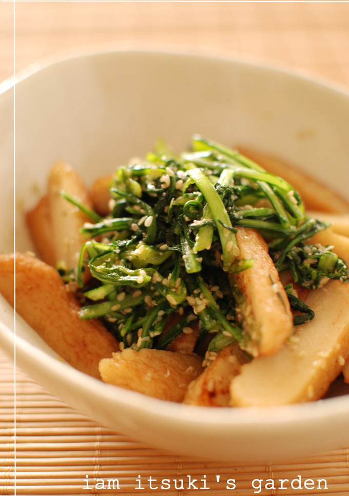 菊菜とさつま揚げの炒めごま和え-レシピのメイン写真