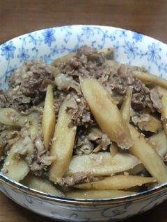 ゴボウと牛肉の煮物-レシピのメイン写真
