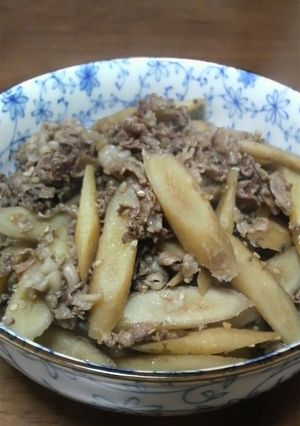 ゴボウと牛肉の煮物-レシピのメイン写真