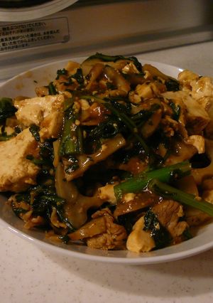 春菊と豆腐のオイスター炒め-レシピのメイン写真