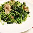 豆苗・わかめ・豚肉の鶏がら炒め