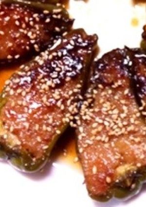 節約！甘辛★ピーマンの肉詰め-レシピのメイン写真