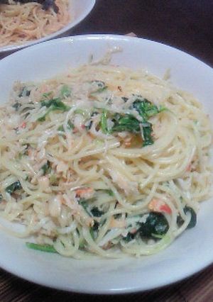 カニ缶とホウレン草のクリームパスタ-レシピのメイン写真