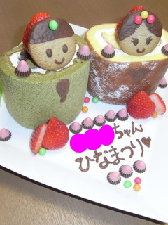 ロールケーキを立ててひな祭りケーキ♪-レシピのメイン写真