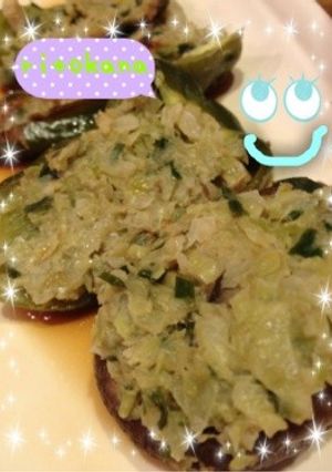 餃子のタネでピーマンとシイタケの肉詰め-レシピのメイン写真
