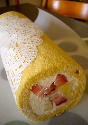 いちご×バナナのロールケーキ♥-レシピのメイン写真