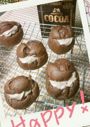 卵1個ずつ!少量でチョコシュークリーム-レシピのメイン写真