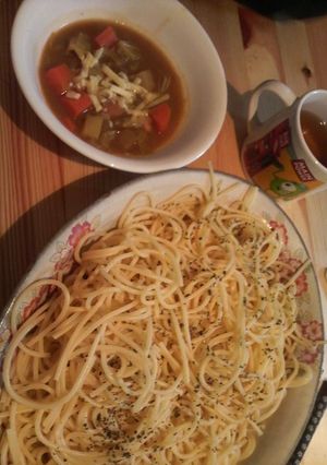 5種の野菜のカレースープつけパスタ-レシピのメイン写真