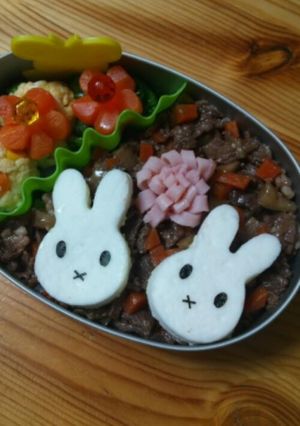 キャラ弁＊簡単ミッフィー弁当＊-レシピのメイン写真