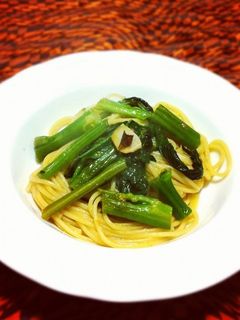 菜の花のスパゲッティ ペペロンチーノ-レシピのメイン写真