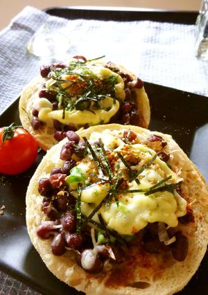茹で小豆×葱の和風トースト-レシピのメイン写真