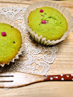 春らんまん★抹茶マフィン~粒ジャム入り~-レシピのメイン写真