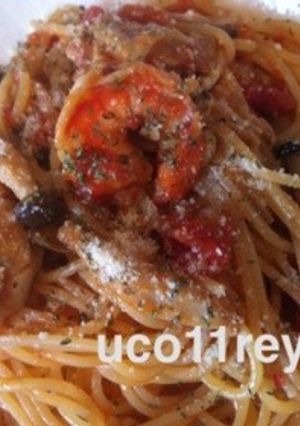 海老と鶏肉のトマトクリームパスタ-レシピのメイン写真