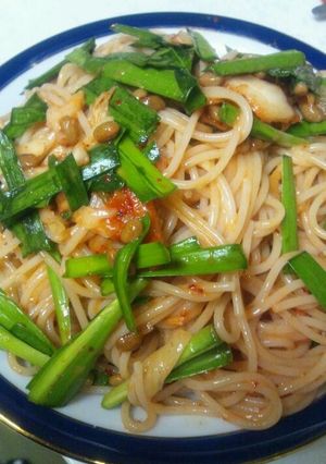 納豆キムチーズパスタ-レシピのメイン写真