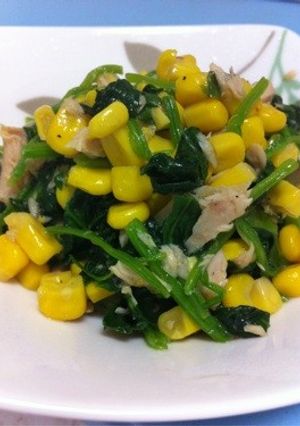 ほうれん草とツナコーンバター-レシピのメイン写真