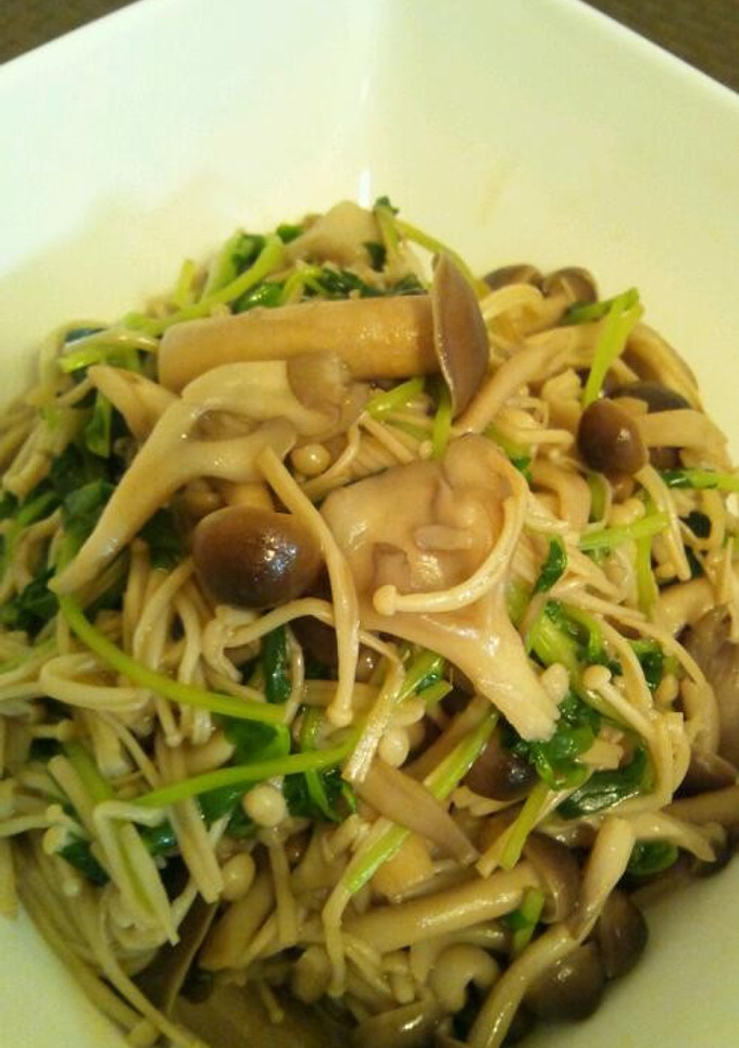 豆苗とたっぷりきのこの炒め物♪-レシピのメイン写真