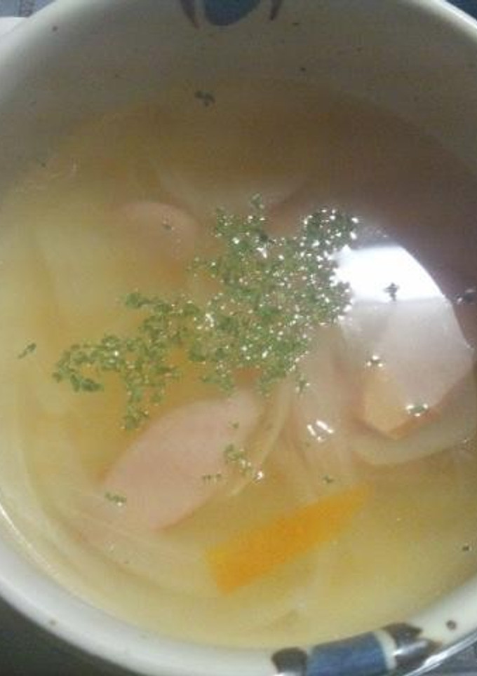 タマネギとウインナーのスープ(鶏ガラ)-レシピのメイン写真