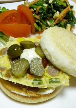 レンジオムレツのサンドイッチ-レシピのメイン写真