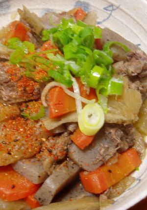 ヘルシー！野菜たっぷり牛すじ煮込み-レシピのメイン写真