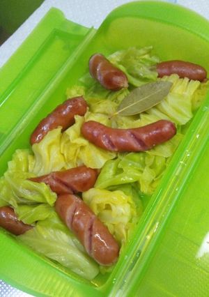 ルクエ☆キャベツとウィンナーのスープ煮-レシピのメイン写真