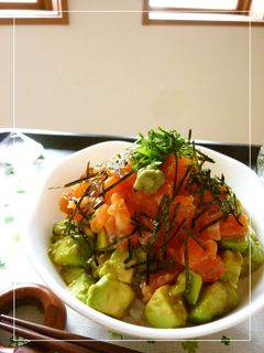 鮭×アボカドの丼 梅わさび風味-レシピのメイン写真