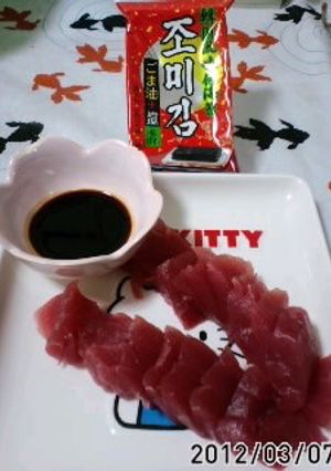 ♪おつまみに♪マグロのお刺身-レシピのメイン写真