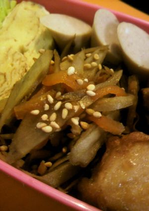 レンジで5分☆お弁当用☆きんぴらごぼう-レシピのメイン写真