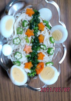 簡単☆飾りそうめん(お好きな麺で)-レシピのメイン写真