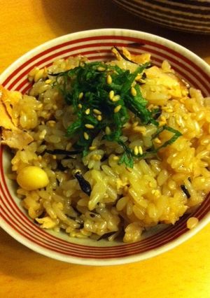 鮭と大豆とひじきの炊き込みご飯-レシピのメイン写真