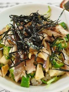 鯵と長芋とおくらのネバトロ丼-レシピのメイン写真