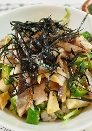 鯵と長芋とおくらのネバトロ丼-レシピのメイン写真