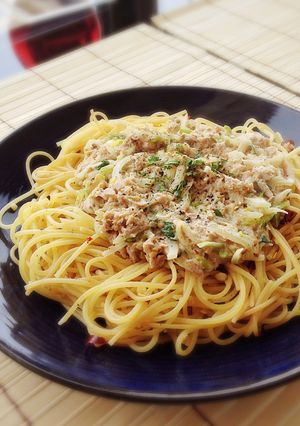 ツナと玉ねぎのゴマネーズパスタ-レシピのメイン写真