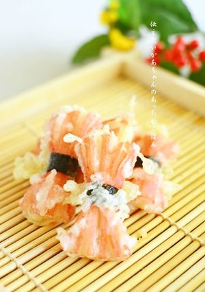 お弁当に〜♪リボン風カニかまの天麩羅-レシピのメイン写真